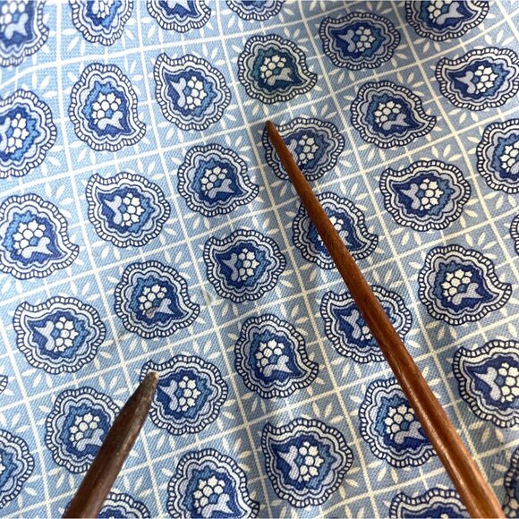 Longaberger Cracker Basket Blue & Cream Liners Plastic Protector Leather Handles - Picture 6 of 12